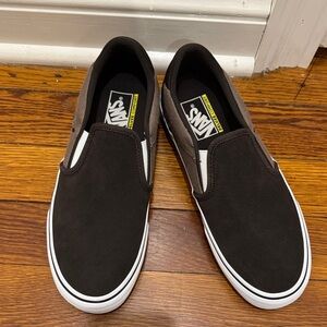 VANS Asher Deluxe Slip-on Shoes Men's 8 Cozy Knit Coffee Skater Comfort Sneakers